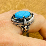 Men Natural Turquoise Ring