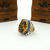 Men's Alexandrite Colormix Stone Silver Ring