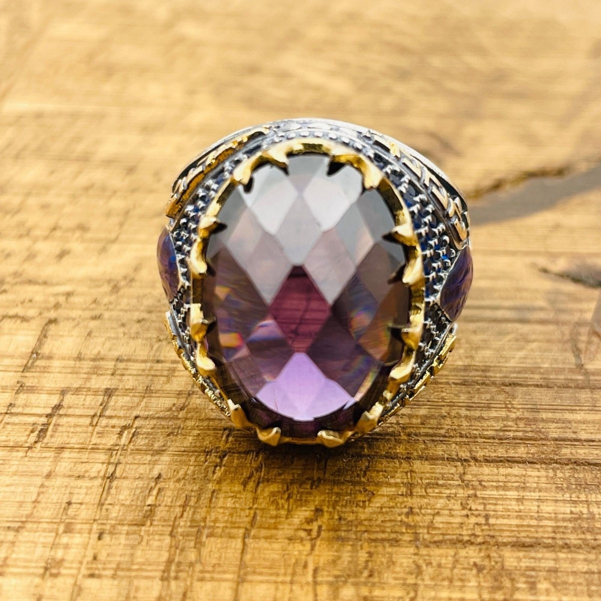 Men’s Amethyst Oval Ring - TryAladdin