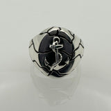 Men's Anchor Design Silver Ring