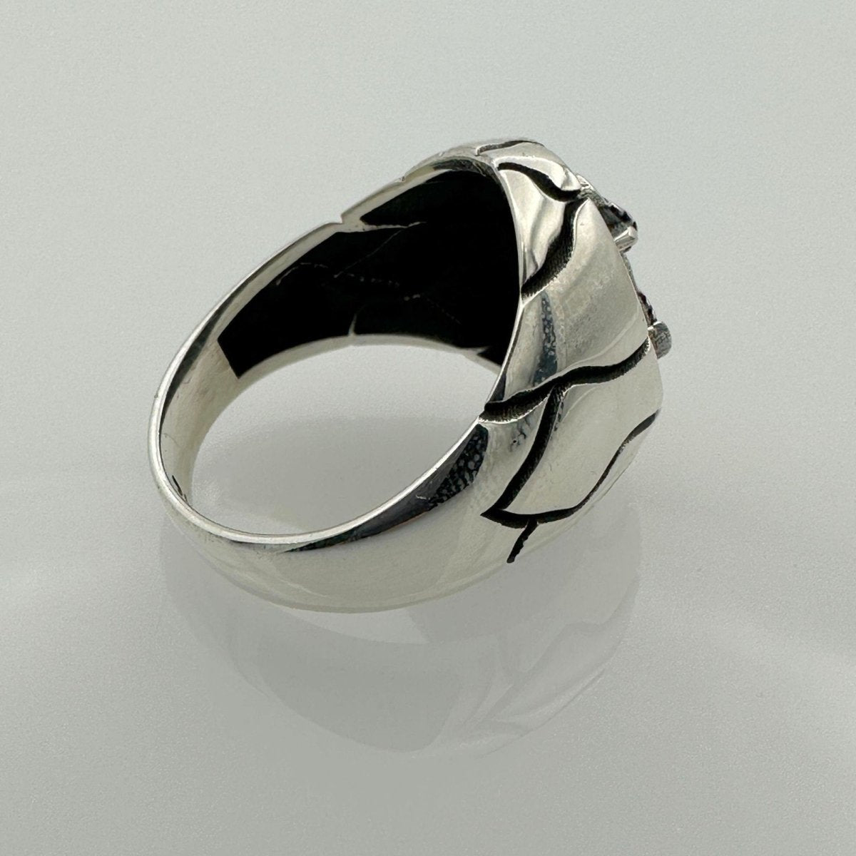 Men's Anchor Design Silver Ring