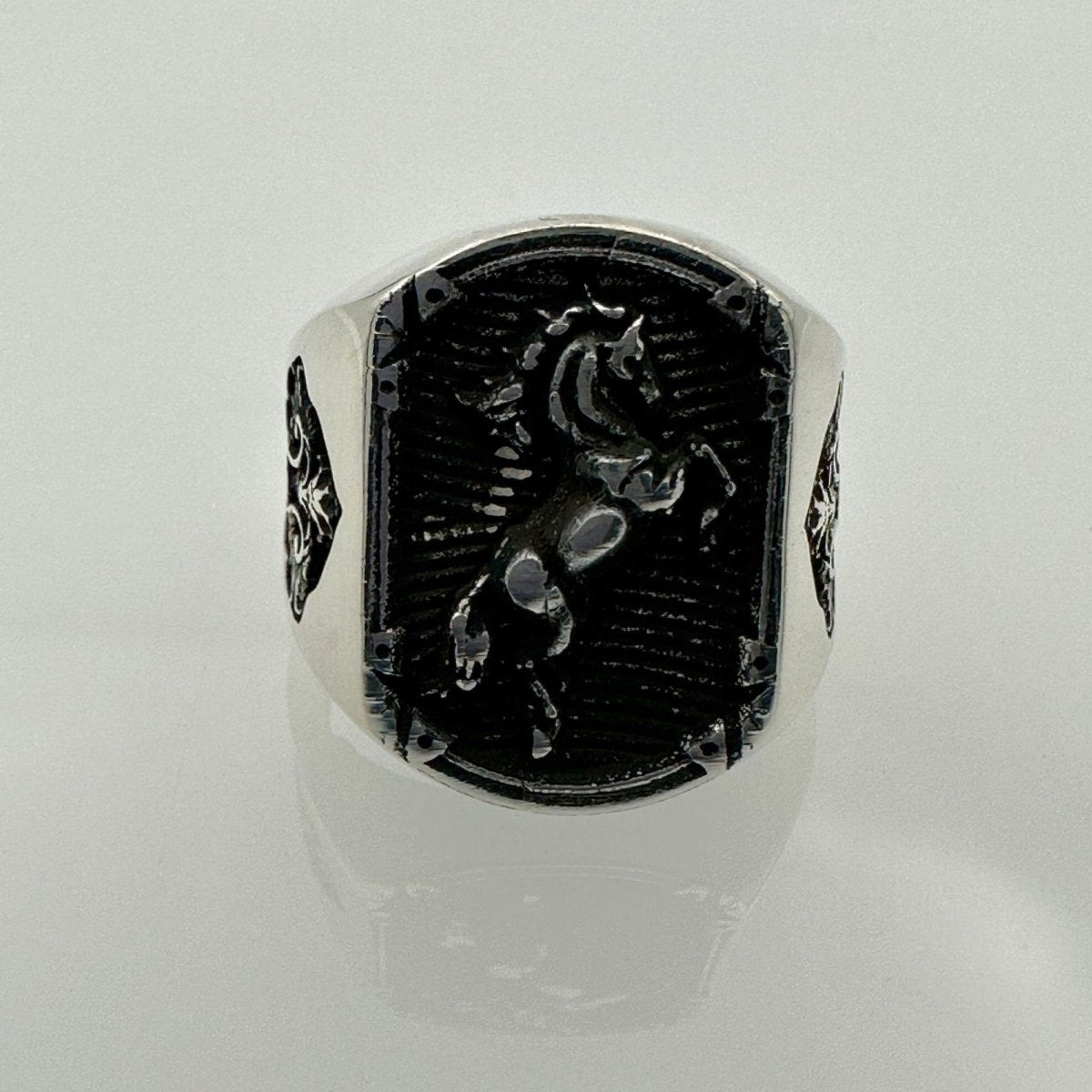 Men's Animal Horse Design Silver Ring