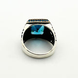 Men's Aquamarine Blue Stone Ring