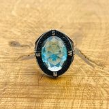 Men's Aquamarine Compass Ring