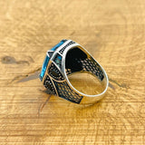 Men's Aquamarine Silver Ring