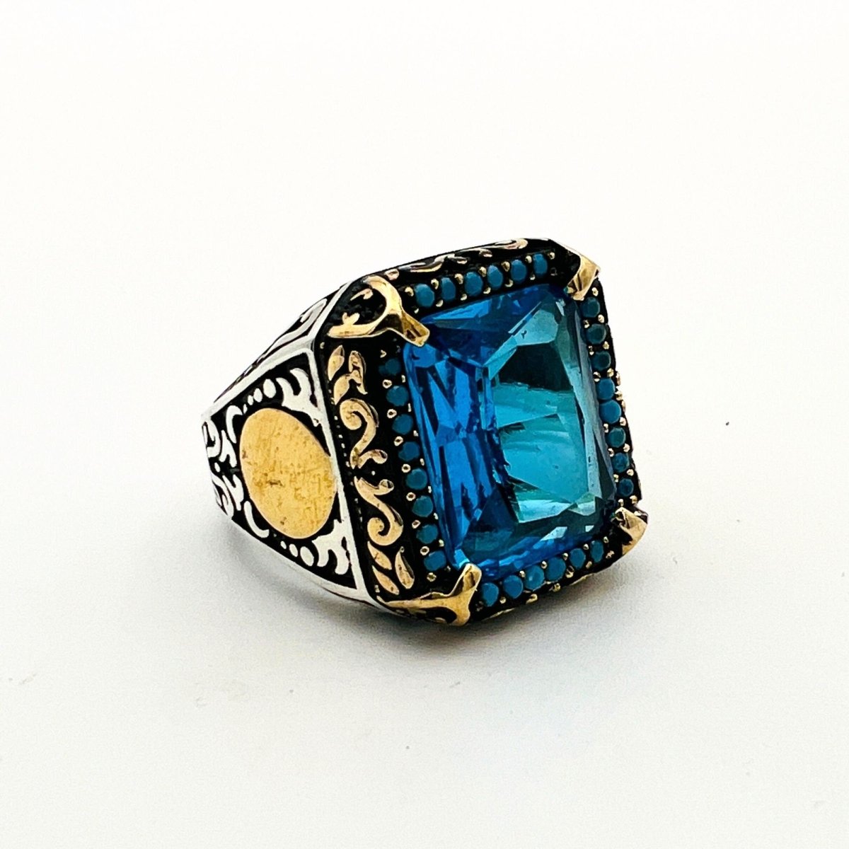 Men's Aquamarine Silver Ring