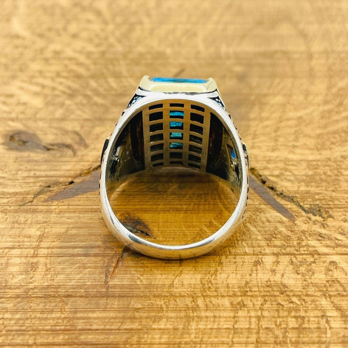 Men's Aquamarine Silver Ring