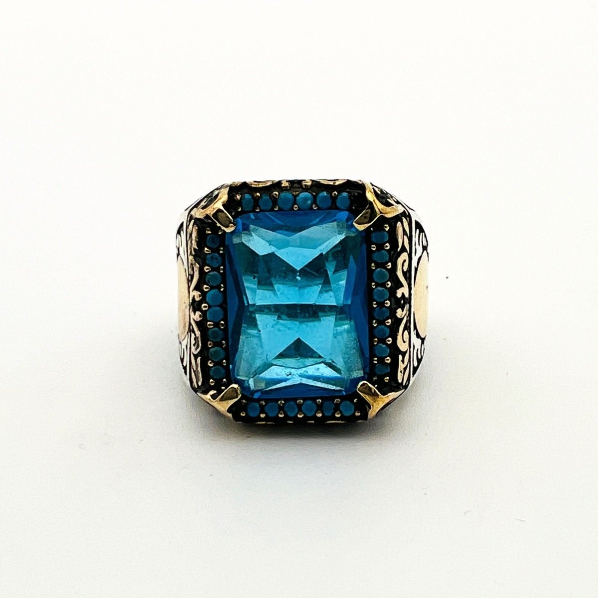 Men's Aquamarine Silver Ring