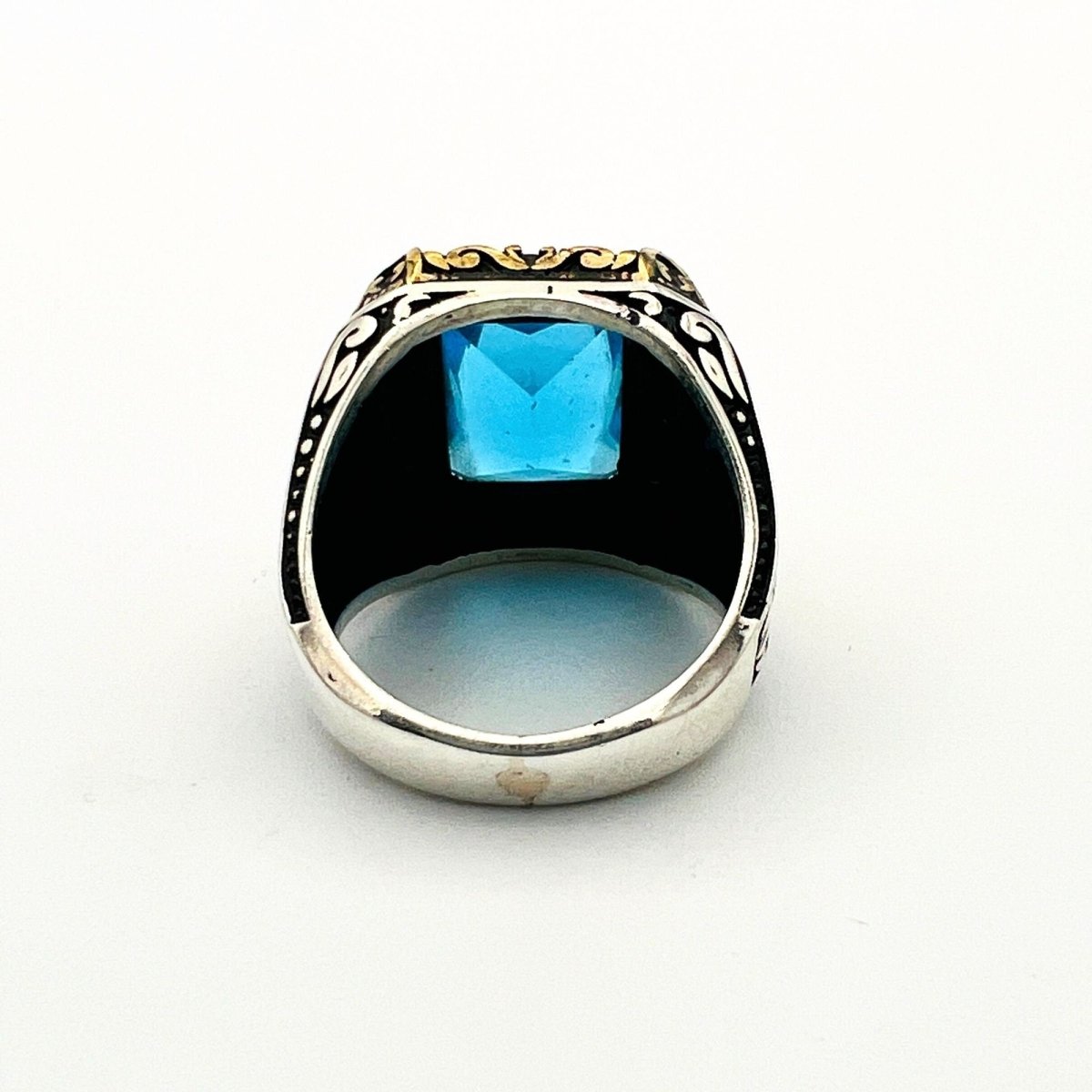 Men's Aquamarine Silver Ring