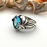 Men's Aquamarine Stone Blue Ring - TryAladdin