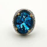 Men's Aquamarine Stone Ring