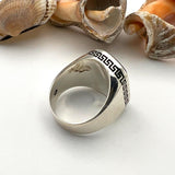 Men's Authentic Handmade 925 Sterling Silver Green Agate Ring | Ottoman Design - TryAladdin