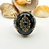 Men's Black Onyx Gemstone Ring