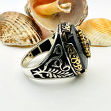 Men's Black Onyx Gemstone Ring