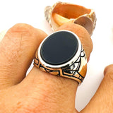 Men's Black Onyx Ottoman Ring