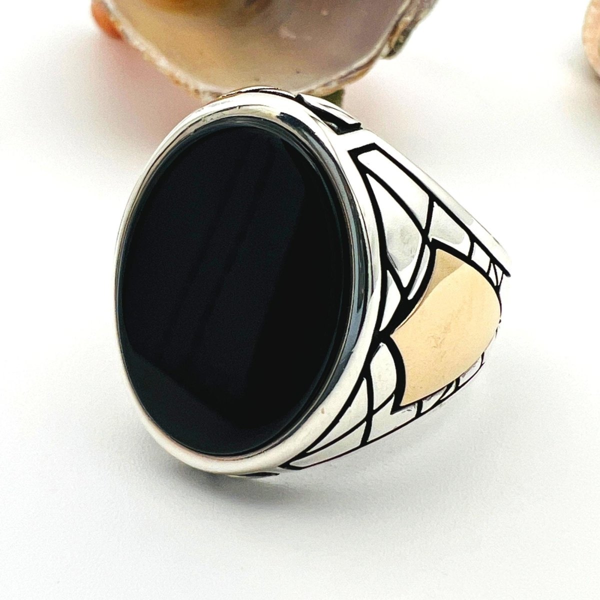 Men's Black Onyx Ottoman Ring