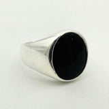 Men's Black Onyx Silver Ring