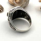 Men's Black Onyx Silver Ring