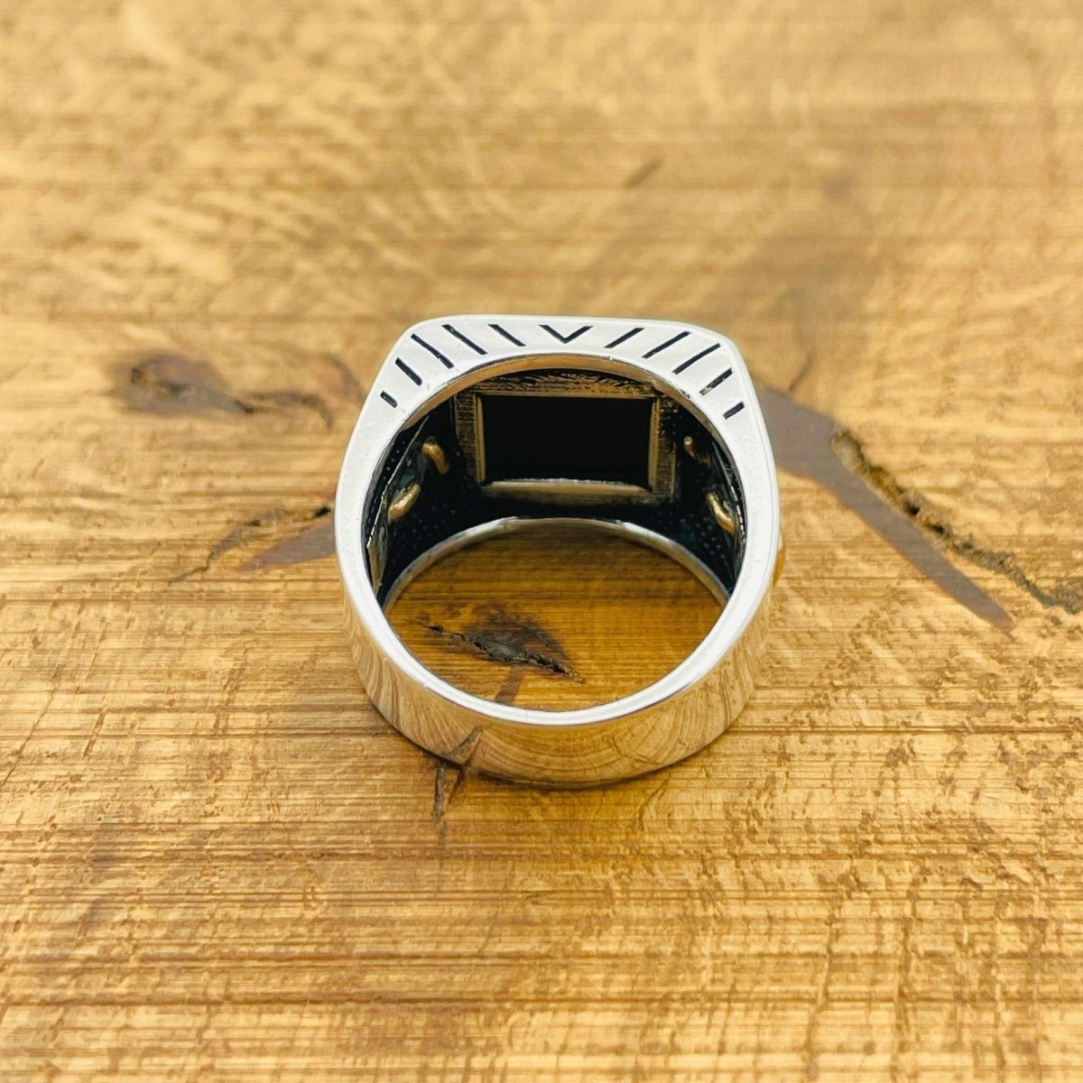 Men's Black Onyx Silver Ring