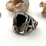 Men's Black Onyx Silver Ring