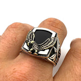 Men's Black Onyx Silver Ring