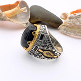 Men's Black Onyx Silver Ring