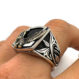 Men's Black Onyx Silver Ring