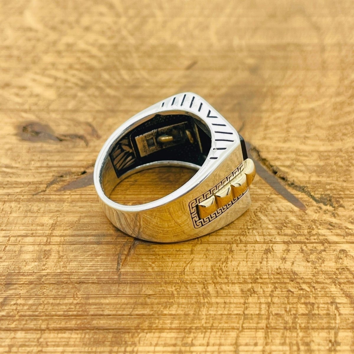 Men's Black Onyx Silver Ring