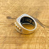 Men's Black Onyx Silver Ring