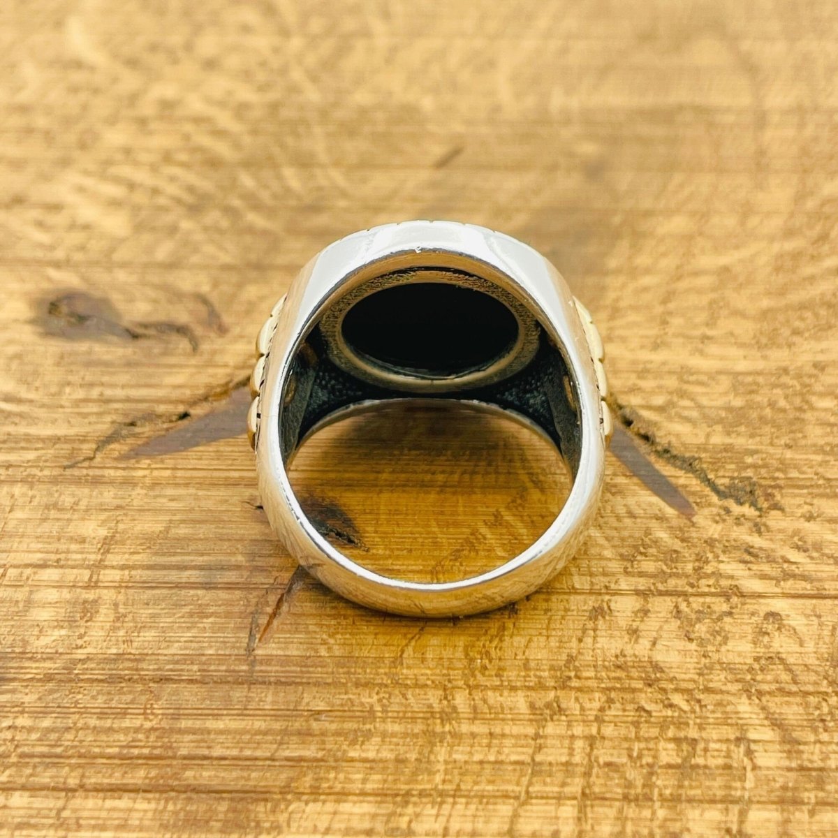 Men's Black Onyx Silver Ring