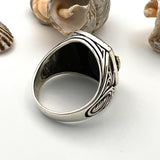 Men's Black Onyx Silver Ring