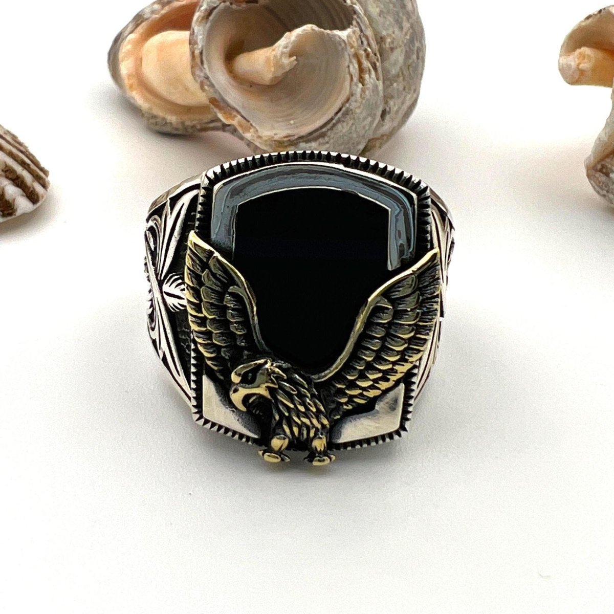 Men's Black Onyx Silver Ring