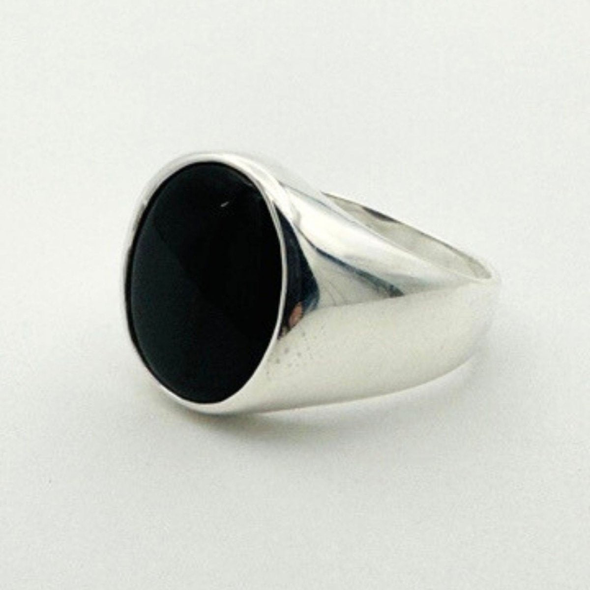 Men's Black Onyx Silver Ring