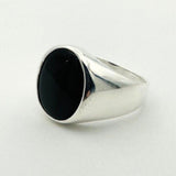 Men's Black Onyx Silver Ring