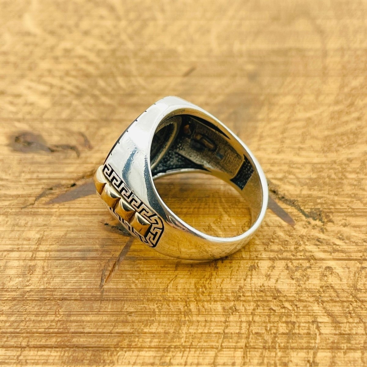 Men's Black Onyx Silver Ring