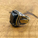 Men's Black Onyx Square Ring