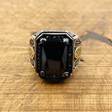 Men's Black Onyx Square Ring