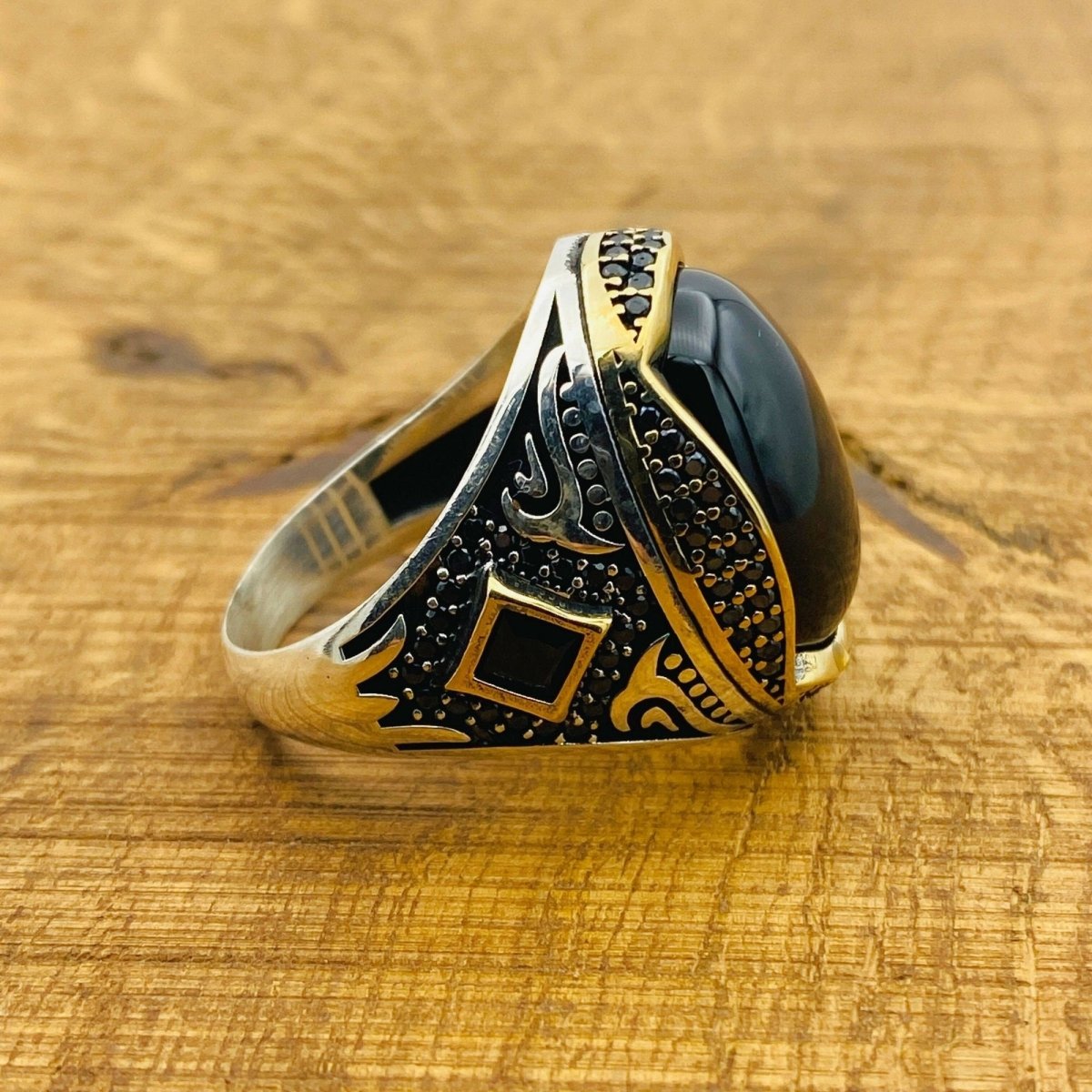 Men's Black Onyx Sterling Silver Ring