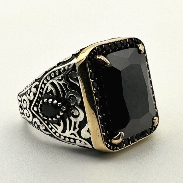 Men's Black Onyx Stone Ring