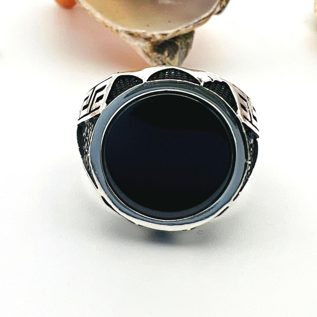 Men's Black Onyx Stone Ring