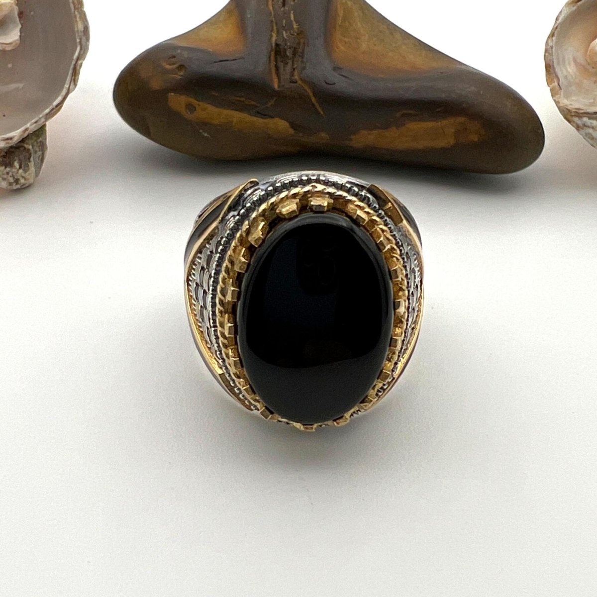 Men's Black Onyx Stone Ring