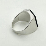 Men's Black Onyx Stone Silver Ring