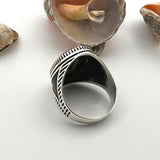 Men's Black Onyx Stone Silver Ring