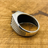 Men's Black Onyx Stone Silver Ring