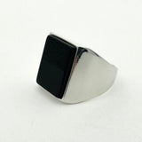 Men's Black Onyx Stone Silver Ring