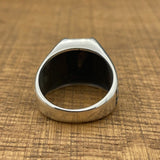 Men's Black Onyx Stone Silver Ring