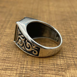 Men's Black Onyx Stone Silver Ring