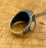 Men's Black Onyx Stone Silver Ring