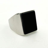 Men's Black Onyx Stone Silver Ring