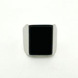 Men's Black Onyx Stone Silver Ring